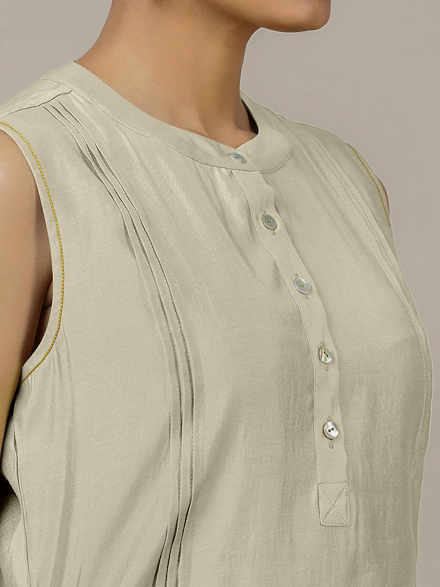 Alina x Rozaana | A Line Kurta in Ivory with Thread Work | Coords or Only Kurta - Image 3