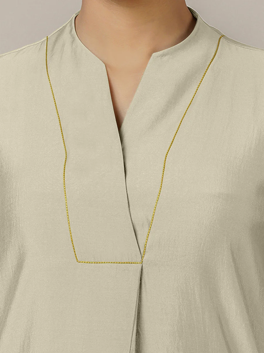 Paakhi x Rozaana | A Line Kurta in Ivory with Thread Work | Coords or Only Kurta - Image 3