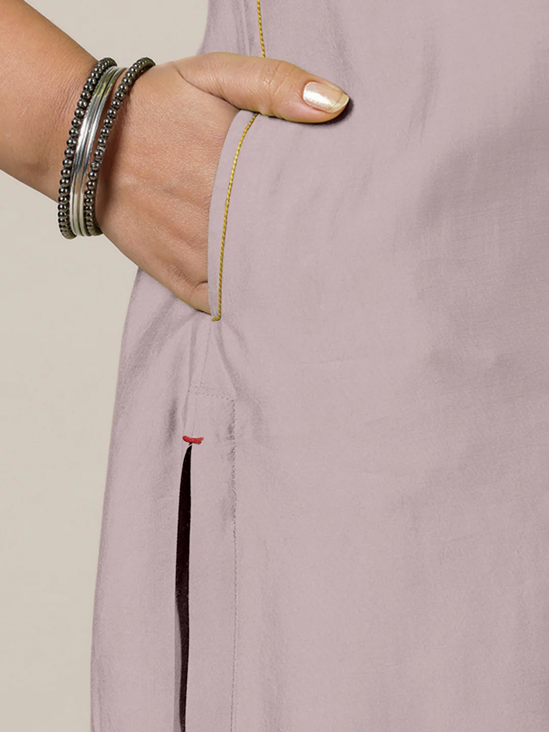 Esha x Rozaana | A Line Kurta in Lilac with Thread Work | Coords or Only Kurta - Image 3