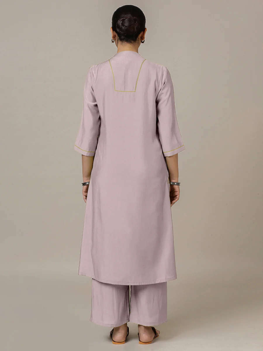 Paakhi x Rozaana | A Line Kurta in Lilac with Thread Work | Coords or Only Kurta - Image 2