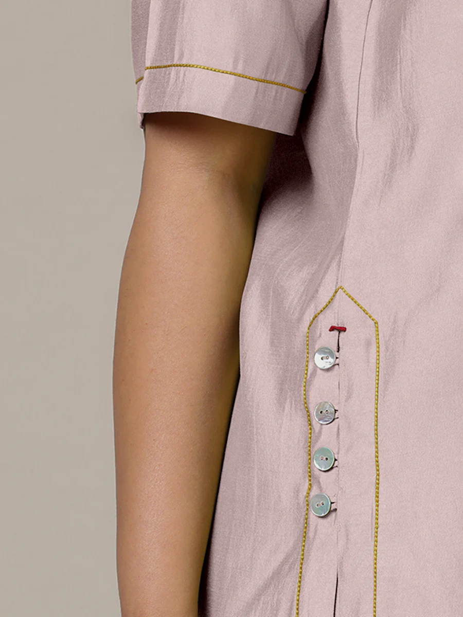 Riya x Rozaana | A Line Kurta in Lilac with Thread Work | Coords or Only Kurta - Image 3