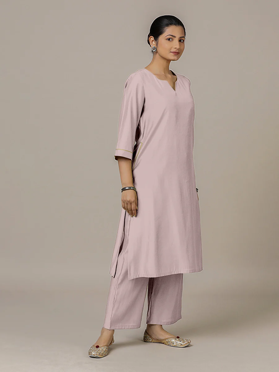 Sadaf x Rozaana | A Line Kurta in Lilac with Thread Work | Coords or Only Kurta - Image 7