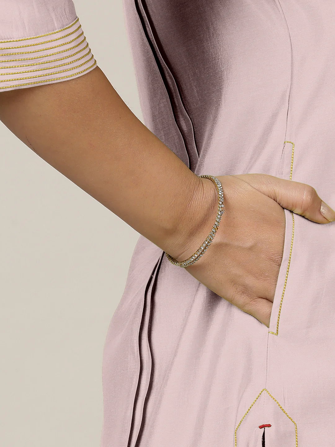 Vanya x Rozaana | A Line Kurta in Lilac with Thread Work | Coords or Only Kurta - Image 4