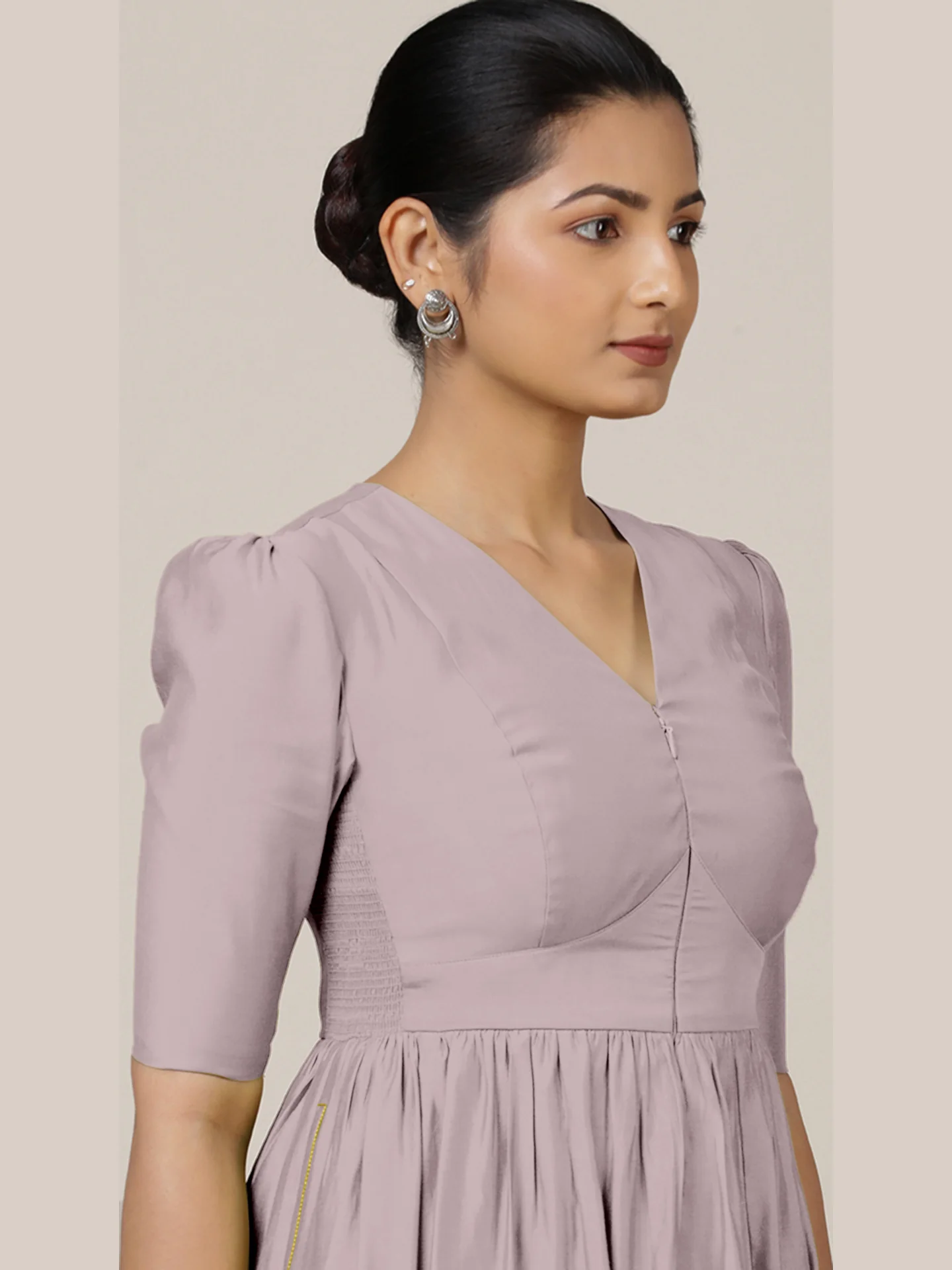 Faiza x Rozaana | A Line Kurta in Lilac with Thread Work | Coords or Only Kurta - Image 3