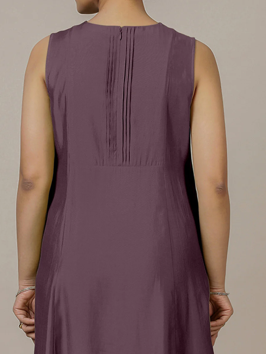 Sameera x Rozaana | A Line Kurta in Purple Mauve with Thread Work | Coords or Only Kurta - Image 3