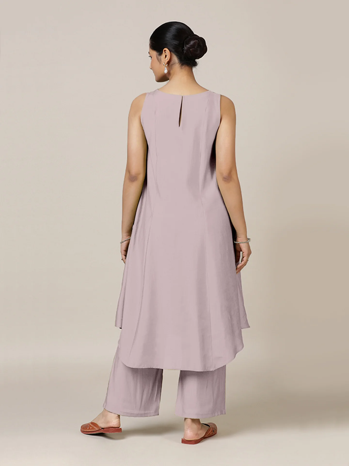 Anoki x Rozaana | A Line Kurta in Lilac with Thread Work | Coords or Only Kurta - Image 2
