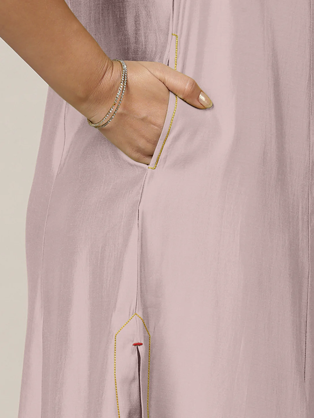 Mirha x Rozaana | A Line Kurta in Lilac with Thread Work | Coords or Only Kurta - Image 3