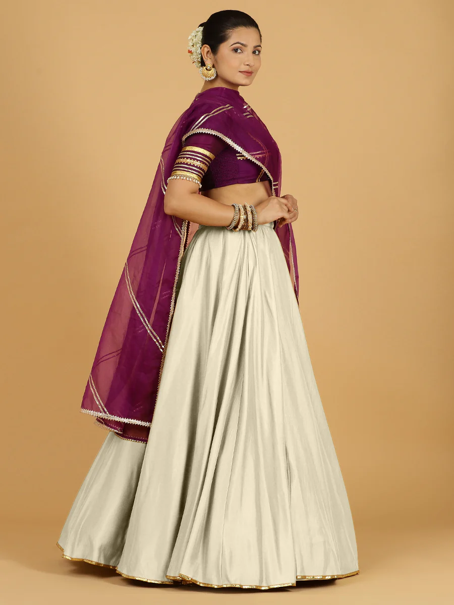 Jhalak x Tyohaar | Ivory Panelled Lehenga Skirt - Image 11