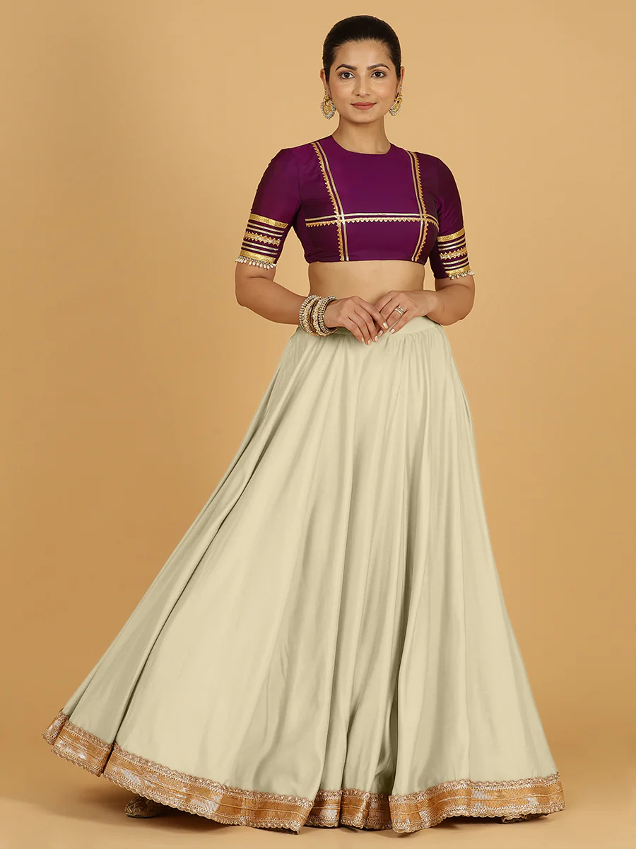 Zainab x Tyohaar | Ivory Panelled Lehenga Skirt - Image 10
