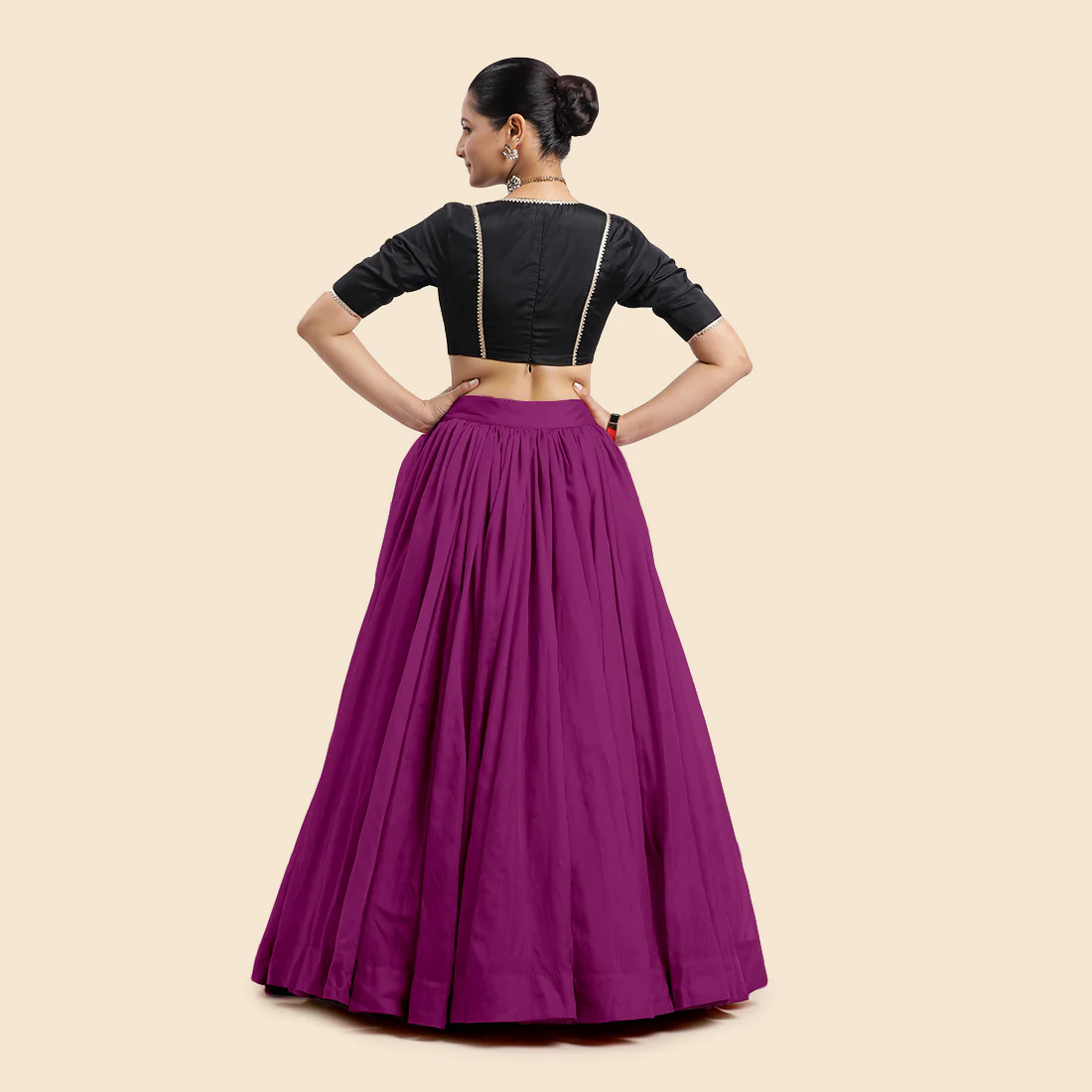 Bahaar x Tyohaar | Lehenga Skirt in Purple Organza - Image 3