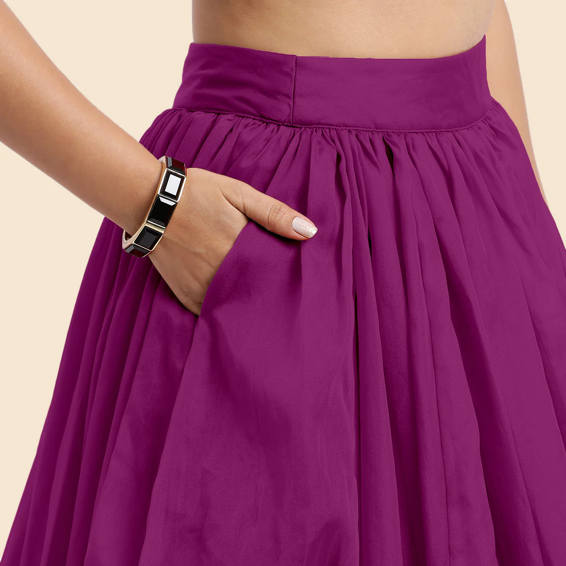 Bahaar x Tyohaar | Lehenga Skirt in Purple Organza - Image 4