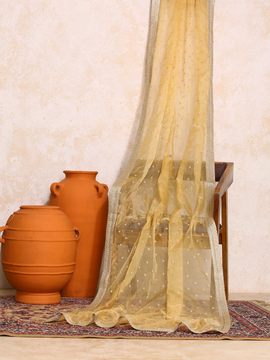 Meenakshi x Tyohaar | Black Meenakari Satin Viscose FlareFit™ Lehenga Set with Dupatta - Image 12