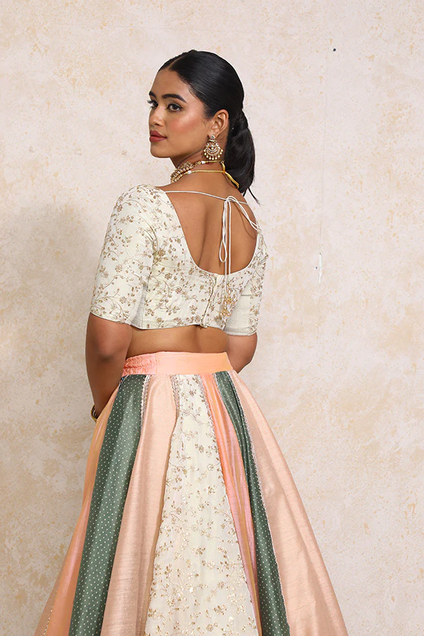 Naaz x Tyohaar | Multi-colour Embroidery Tissue & Chandheri FlareFit™ Lehenga Set with Dupatta - Image 12