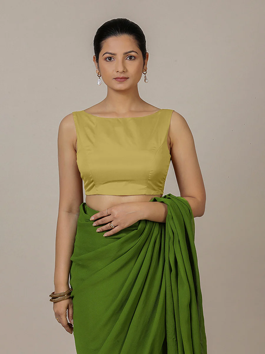 Sherry x Rozaana | Lemon Yellow Saree Blouse w/ Back Bow and FlexiFit™ - Image 8