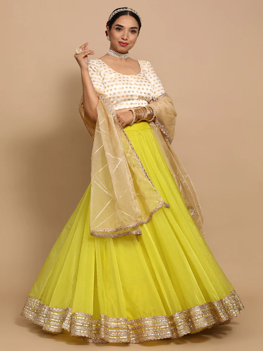Fatima x Tyohaar | Elbow Sleeves Satin Viscose Saree Blouse in Cream Butta Fabric - Image 7