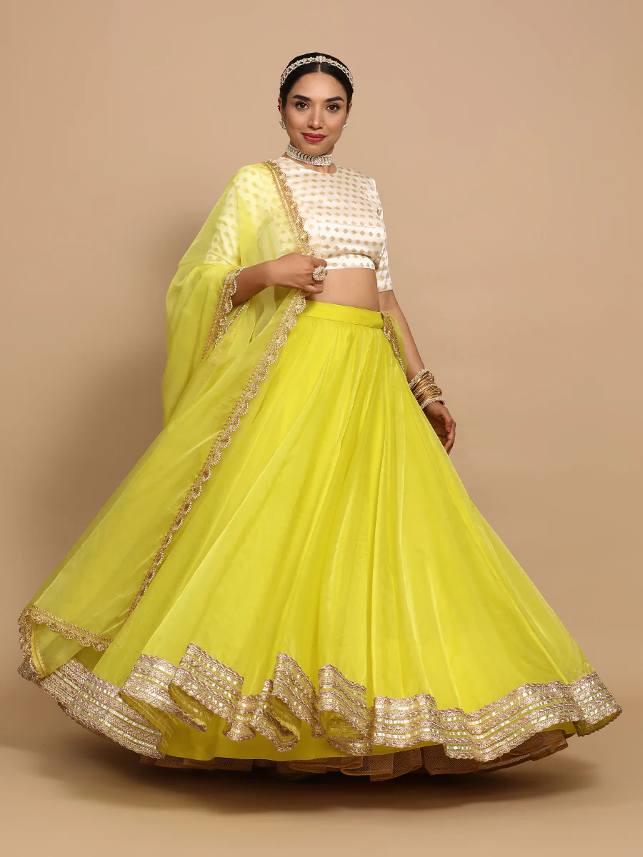 Riti x Tyohaar | Elbow Sleeves Satin Viscose Saree Blouse in Cream Butta Fabric - Image 9