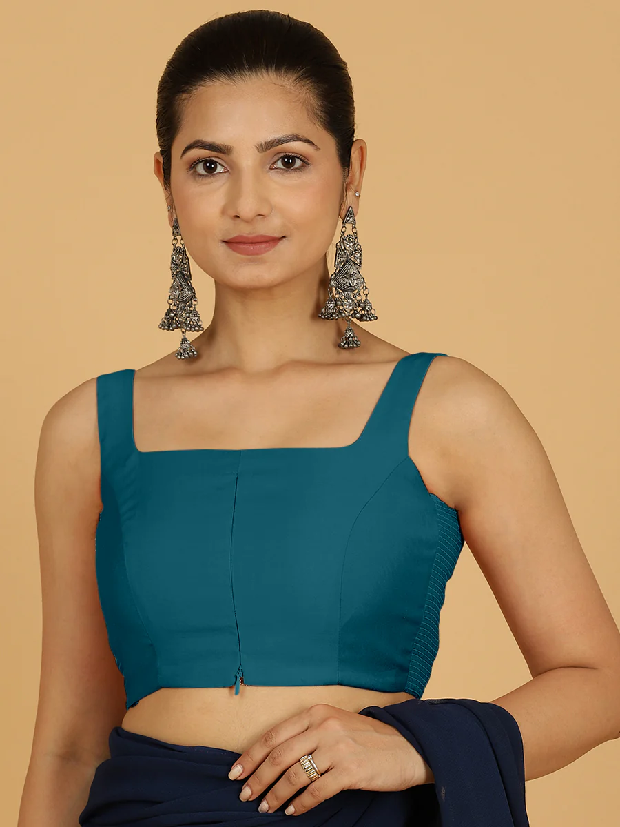 Nirma x Rozaana | Saree Blouse in Crystal Teal