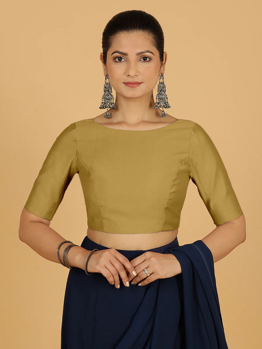 Trisha x Rozaana | Saree Blouse in Dijon Mustard - Image 10