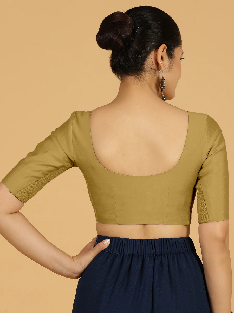 Vedika x Rozaana | Saree Blouse in Dijon Mustard - Image 2