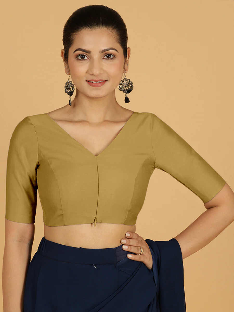 Vedika x Rozaana | Saree Blouse in Dijon Mustard - Image 8