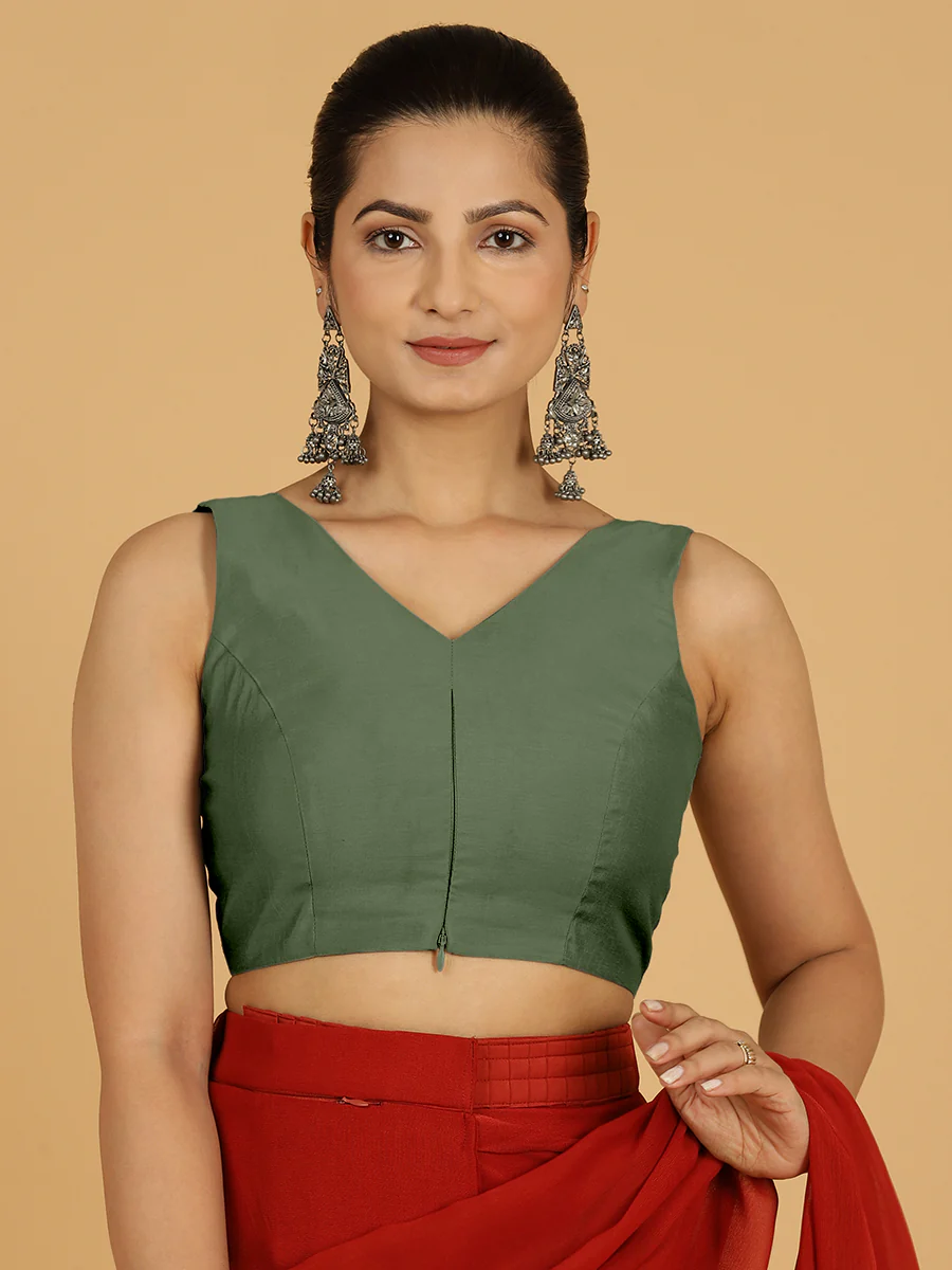 Hema x Rozaana | Saree Blouse in Hunter Green - Image 8