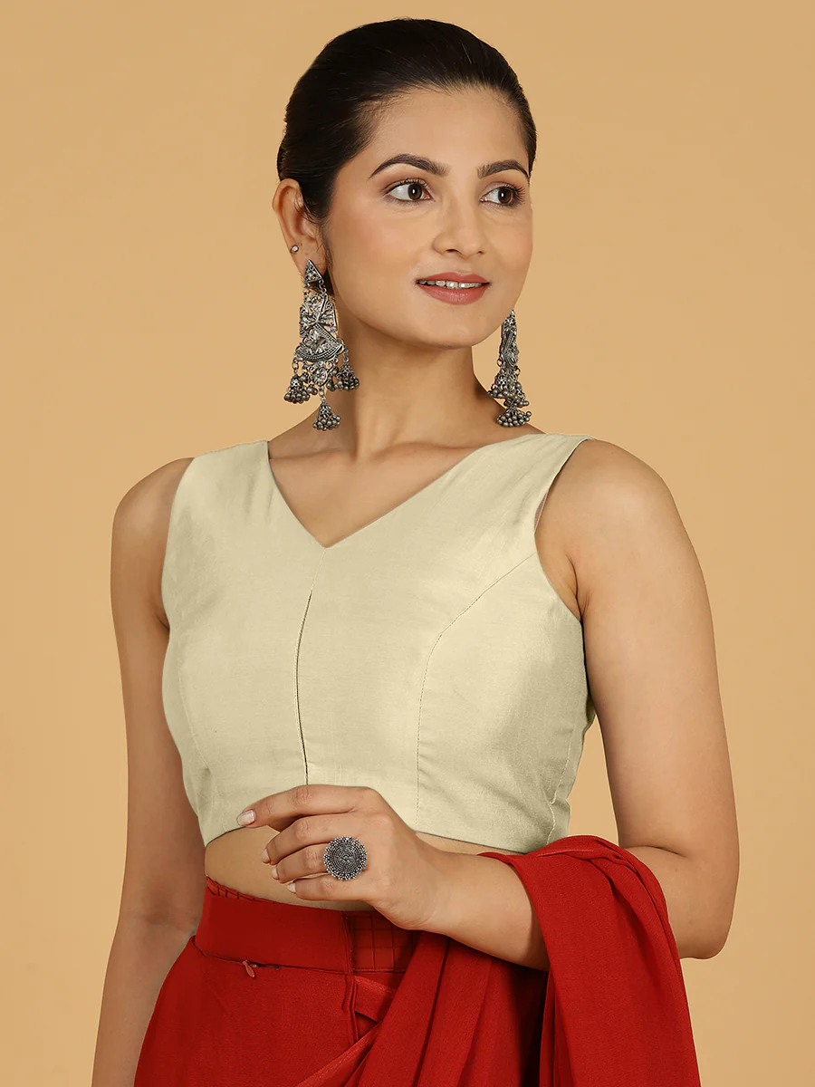 Hema x Rozaana | Saree Blouse in Ivory - Image 4
