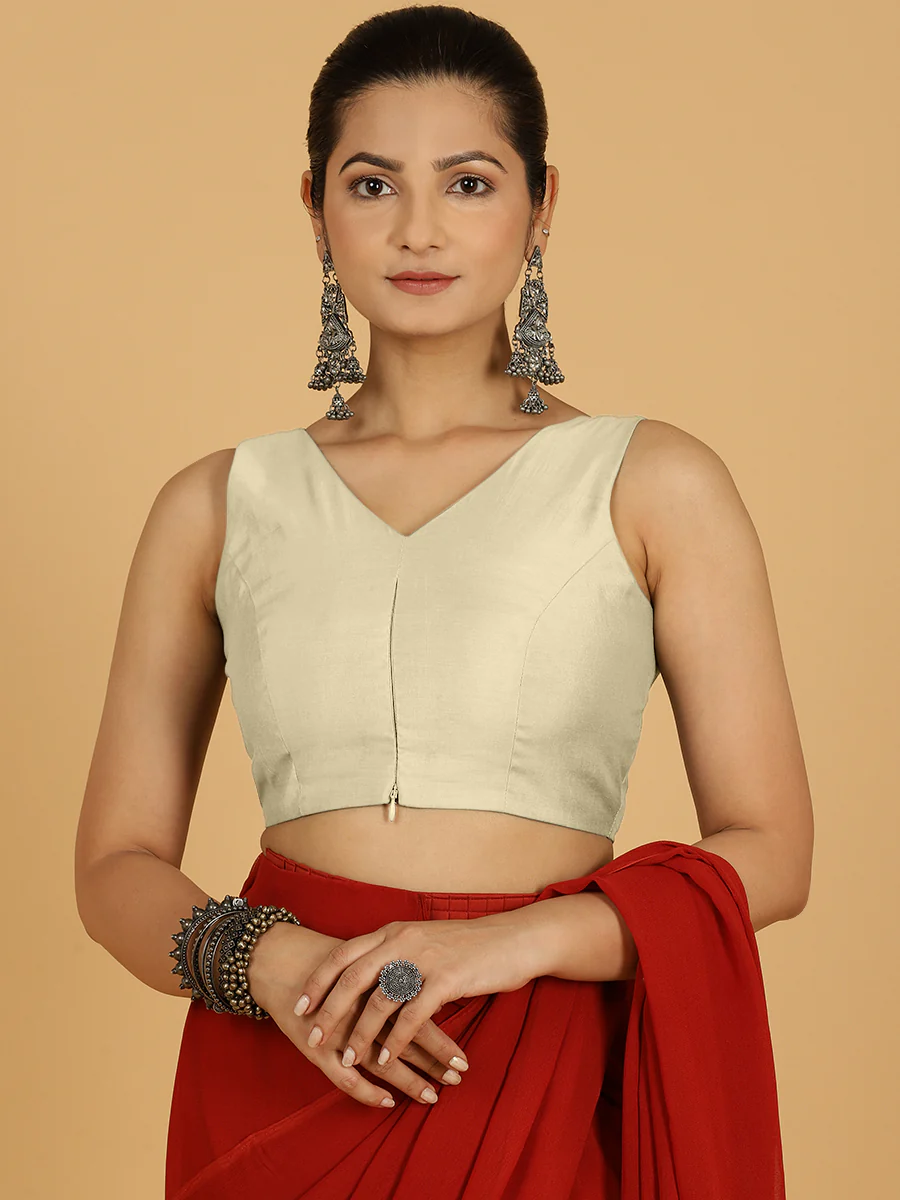 Hema x Rozaana | Saree Blouse in Ivory - Image 5