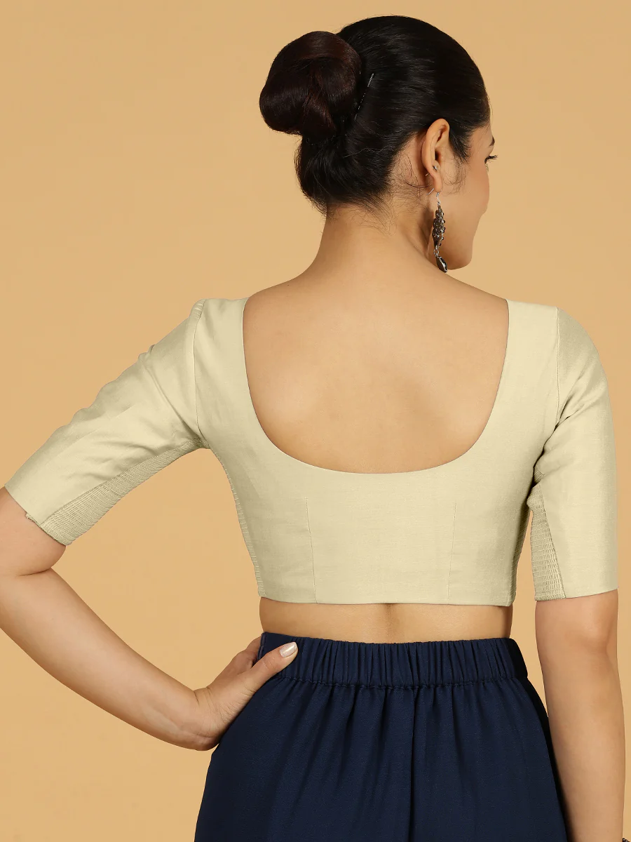 Vedika x Rozaana | Saree Blouse in Ivory - Image 2