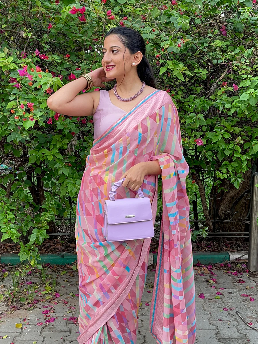 Nitya x Rozaana | Sleeveless Saree Blouse in Lilac - Image 17