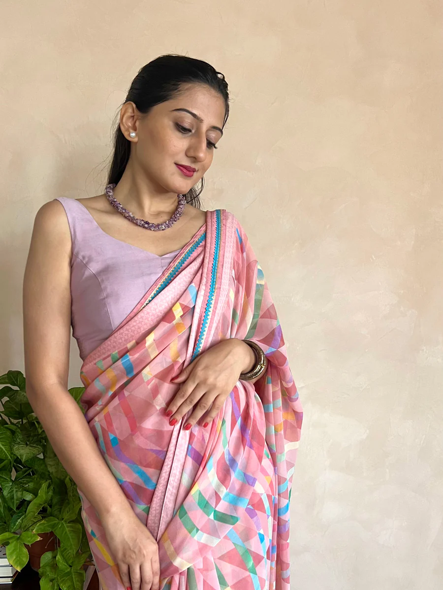 Nitya x Rozaana | Sleeveless Saree Blouse in Lilac - Image 18