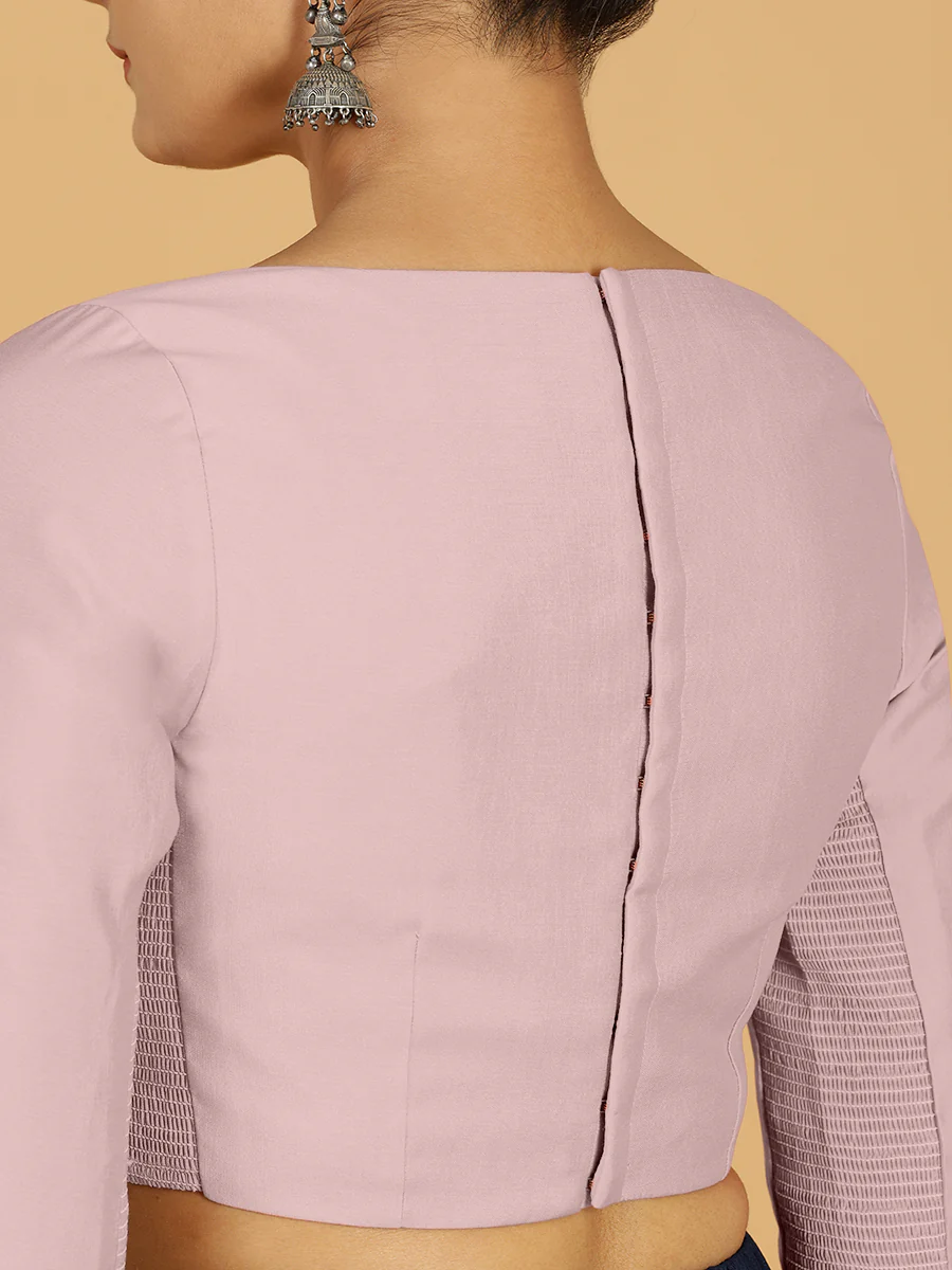 Tamanna x Rozaana | Three Quarter Sleeves Saree Blouse in Lilac - Image 6