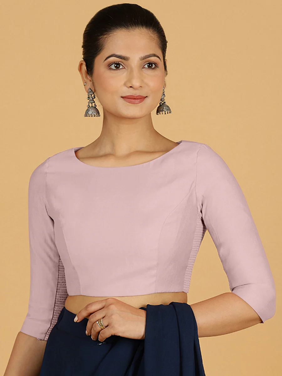 Tamanna x Rozaana | Three Quarter Sleeves Saree Blouse in Lilac - Image 8