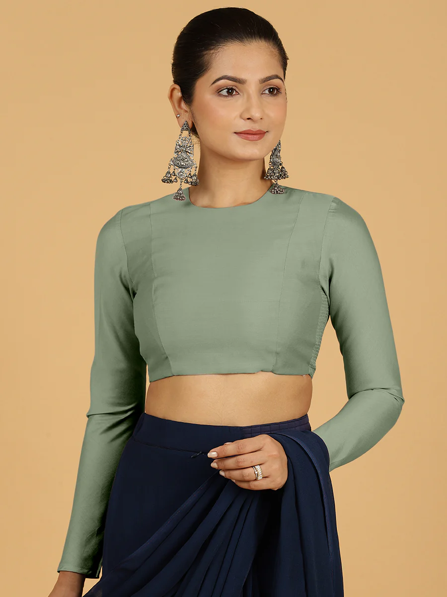 Jaya x Rozaana | Saree Blouse in Mint Green - Image 9