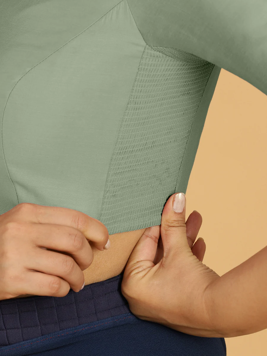 Vedika x Rozaana | Saree Blouse in Mint Green - Image 3