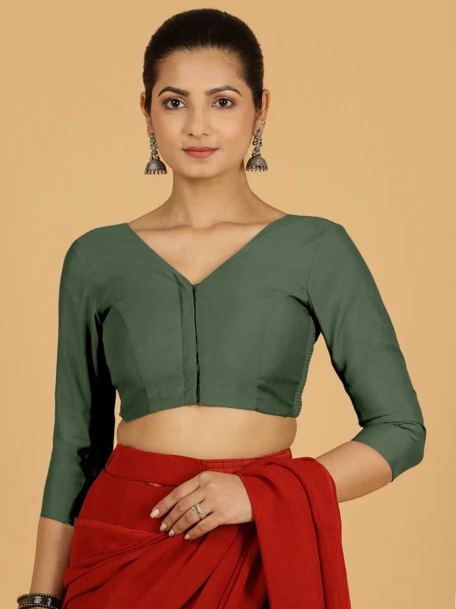 Alia x Rozaana | Saree Blouse in Pine Green - Image 11