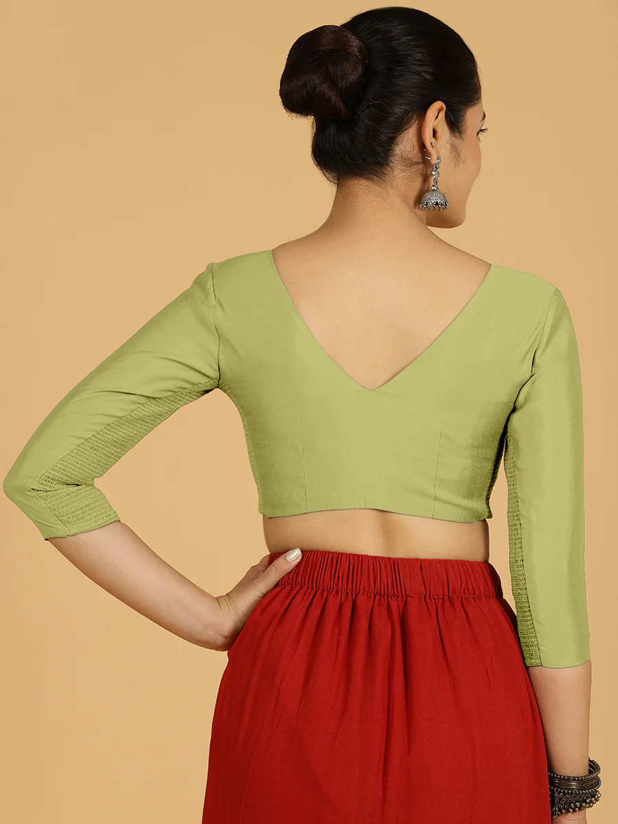Alia x Rozaana | Saree Blouse in Pista Green - Image 2