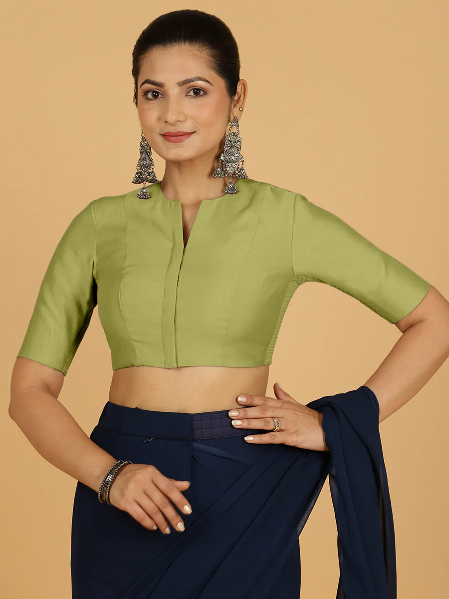 Simar x Rozaana | Saree Blouse in Pista Green - Image 8