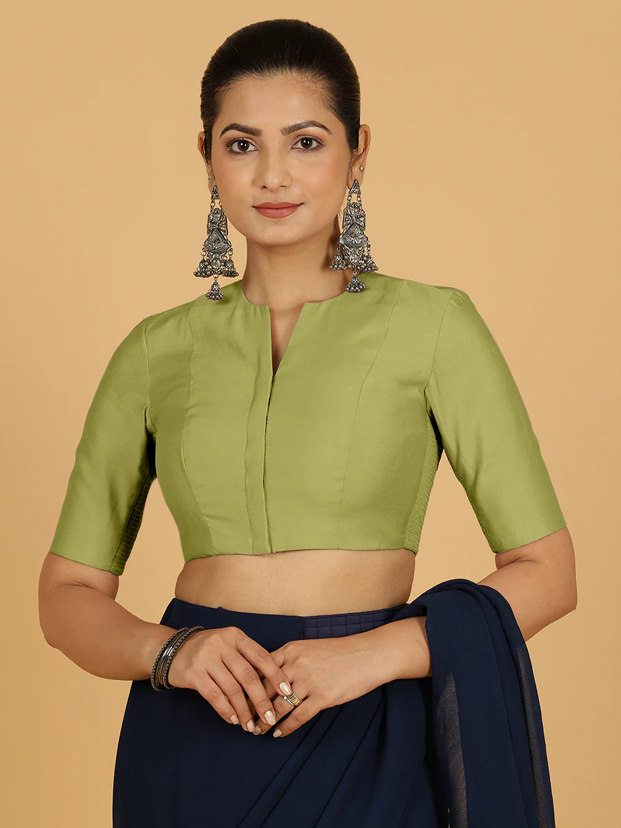 Simar x Rozaana | Saree Blouse in Pista Green - Image 9