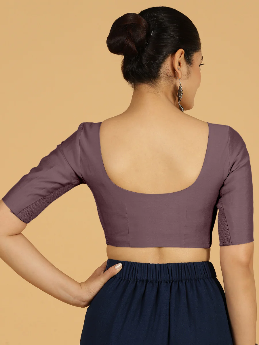 Vedika x Rozaana |  Saree Blouse in Purple Mauve - Image 2