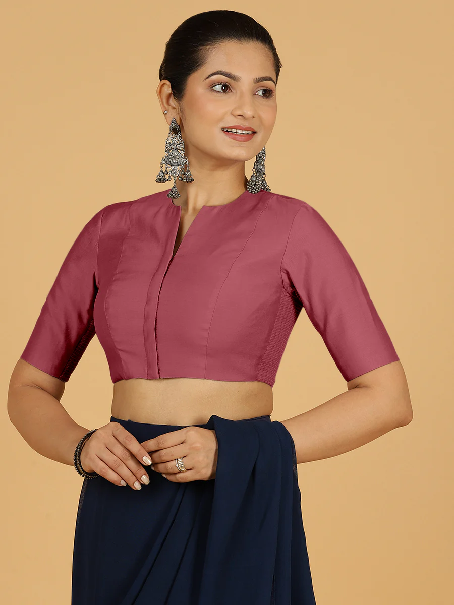 Simar x Rozaana | Saree Blouse in Rose Pink - Image 8