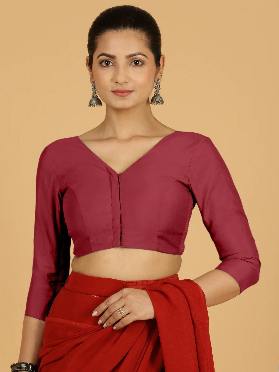 Alia x Rozaana | Saree Blouse in Scarlet Red - Image 11