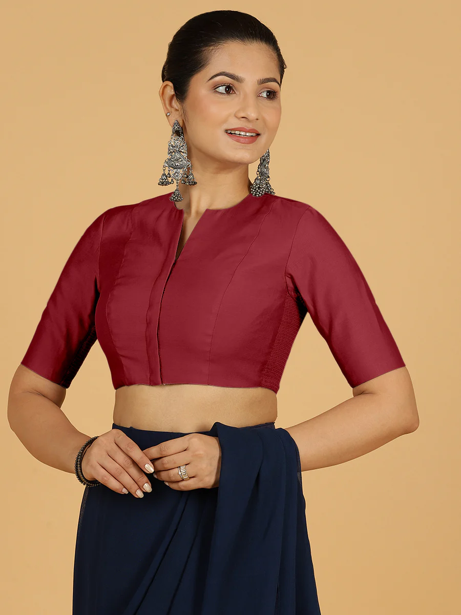 Simar x Rozaana | Saree Blouse in Scarlet Red