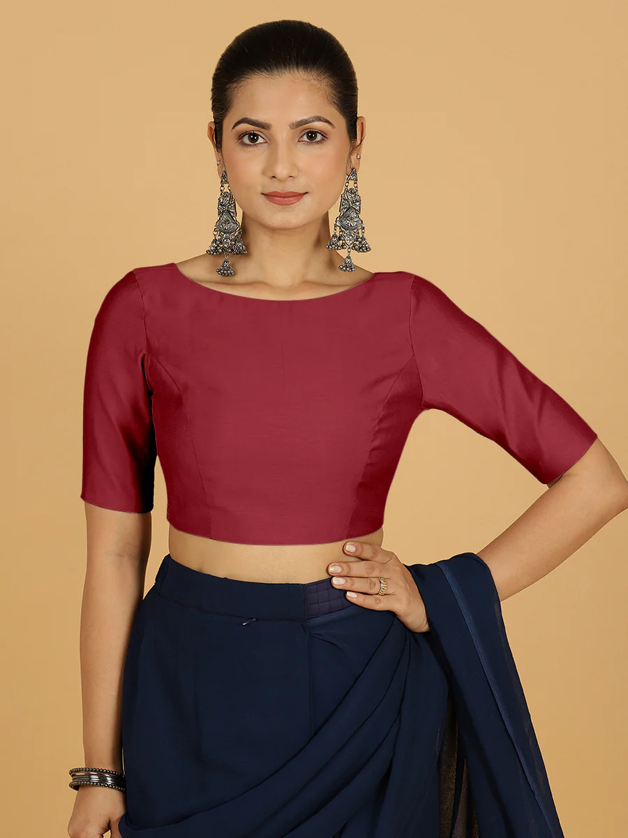 Trisha x Rozaana | Saree Blouse in Scarlet Red - Image 10
