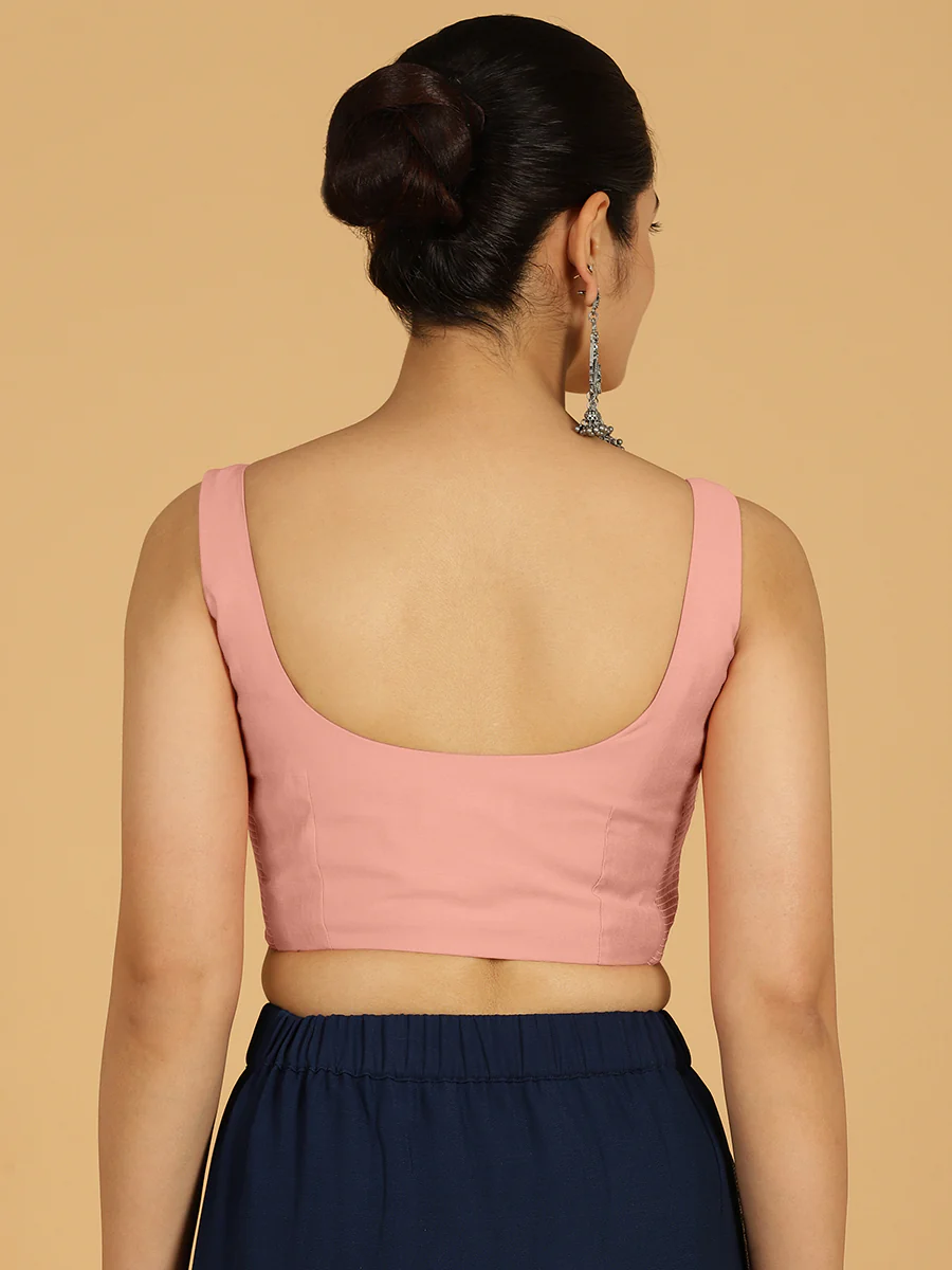 Nirma x Rozaana | Saree Blouse in Sea Pink - Image 2
