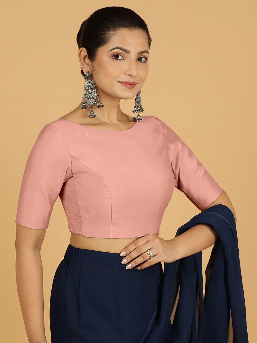 Trisha x Rozaana | Saree Blouse in Sea Pink