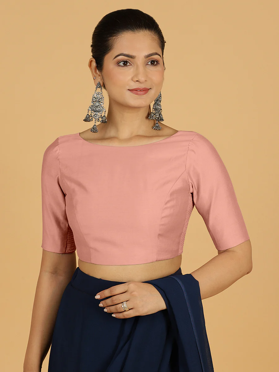 Trisha x Rozaana | Saree Blouse in Sea Pink - Image 8