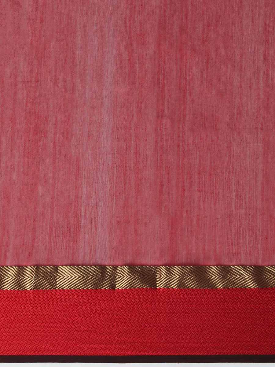Maheshwari Cotton Silk Bottle Green Saree With Woven Butta - Image 4