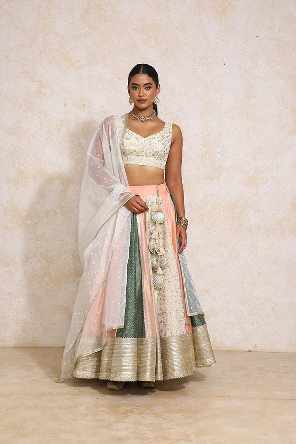 Surayya x Tyohaar | Multi-colour Embroidery Tissue & Chandheri FlareFit™ Lehenga Set with Dupatta - Image 18