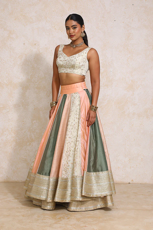 Surayya x Tyohaar | Multi-colour Embroidery Tissue & Chandheri FlareFit™ Lehenga Set with Dupatta - Image 28