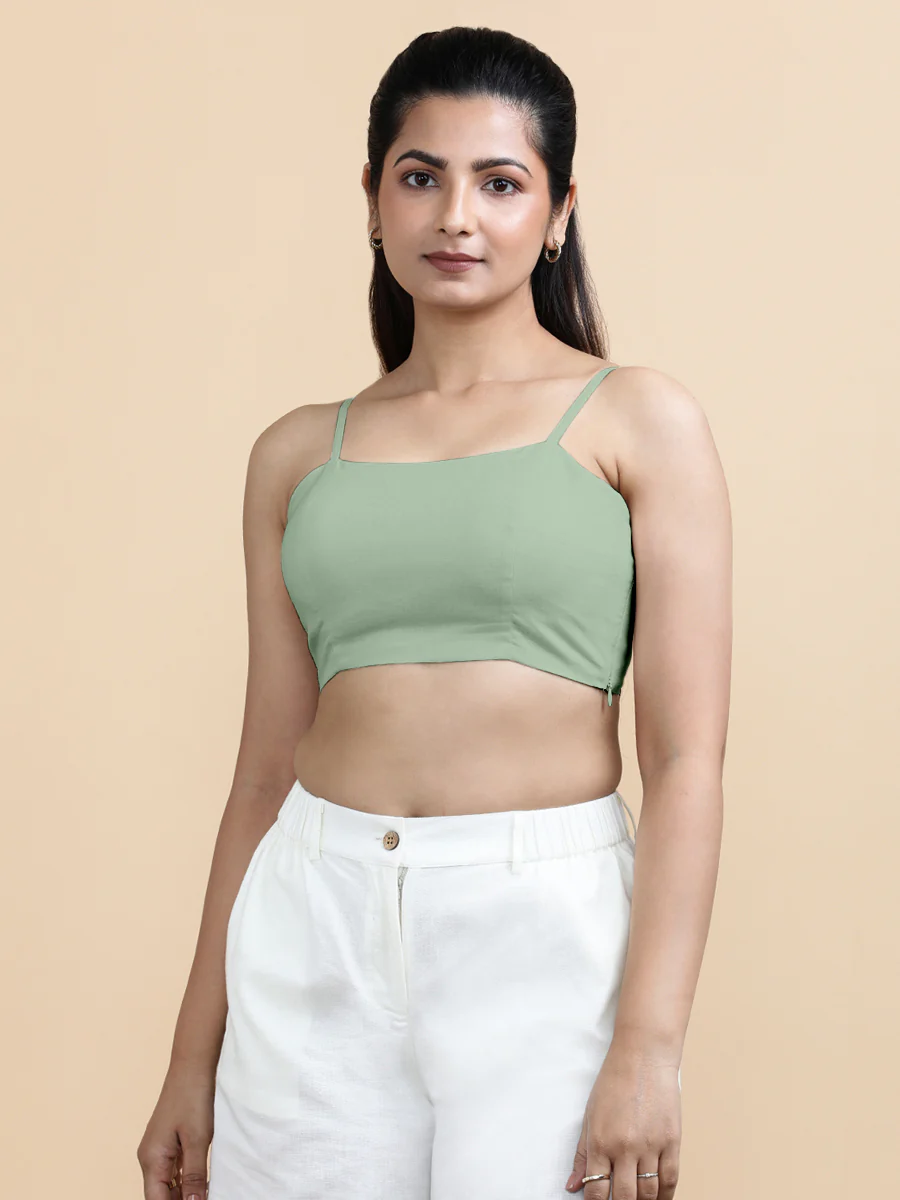 Cara x Soma | Women's Cropped Top in Light Sage Cotton - Image 5